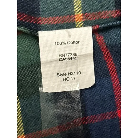 J.Crew Mens Flannel Plaid Shirt - L - 100% Cotton Red & Green - Picture 6 of 9